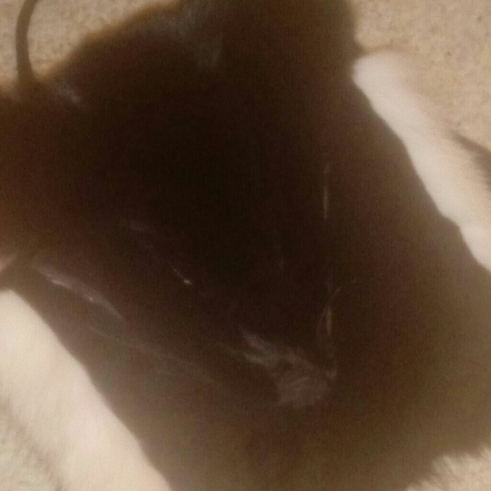 Unique real fur crossbody bag fox mink black white